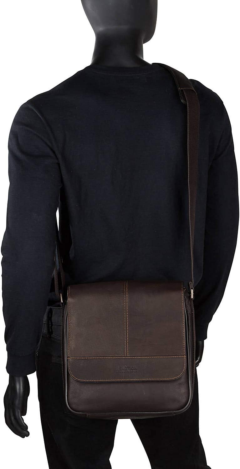 Kenneth Cole REACTION Manhattan Messenger Shoulder Satchel Bag Colombian Leather Laptop Computer & Tablet Travel Briefcase, Brown - Image 7